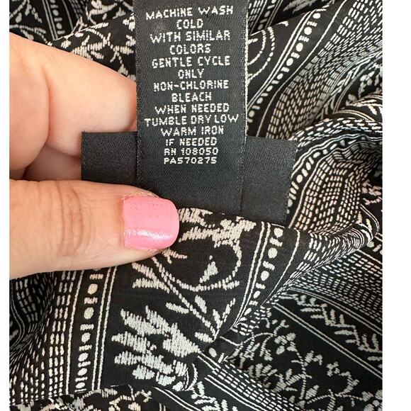 LANE BRYANT Black Printed Stripes Sheer Buttoned Shirt size 14/16 - Picture 4 of 10